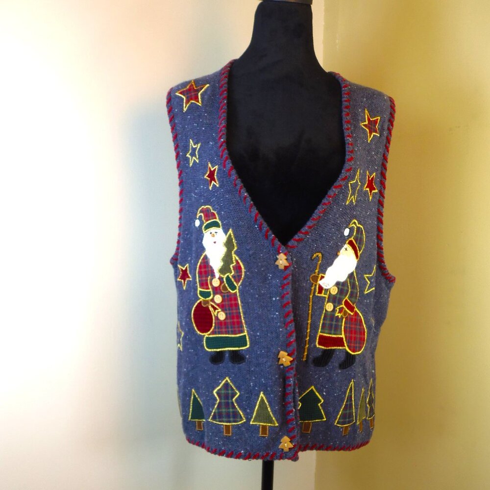 Vintage Y2K‎ Winona Christmas Theme Ladie's Vest XL Festive Holiday Celebration